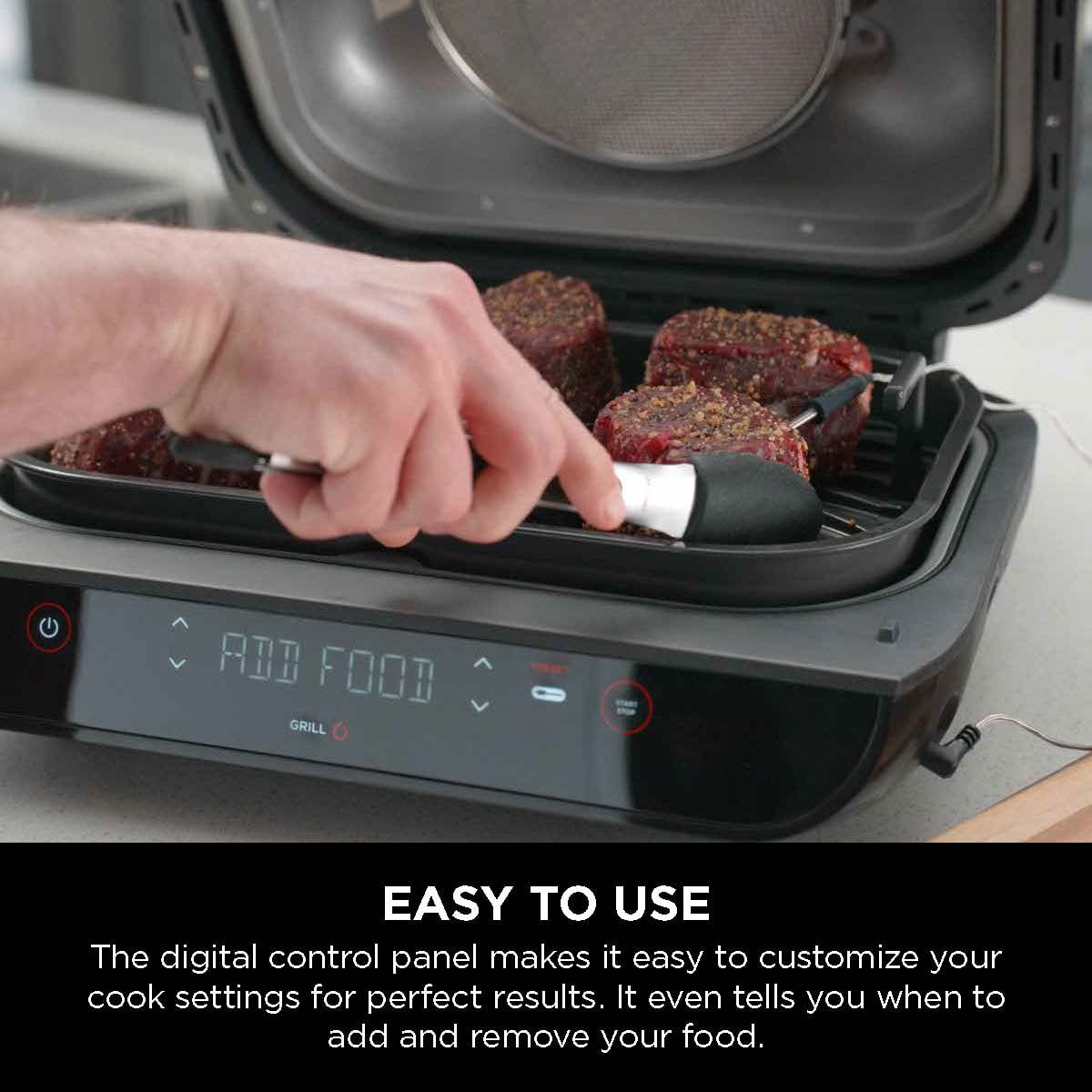 Foodi Smart XL 4-in-1 Indoor Grill with 4-Quart Air Fryer. Roast. Bake. and Smart Cook System. FG550