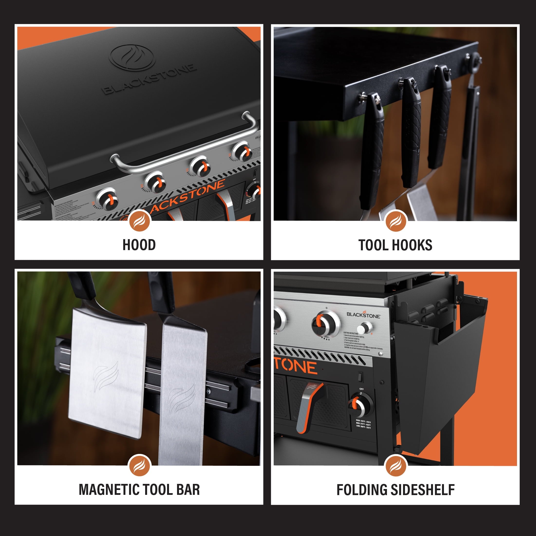 4-Burner 36 Griddle with Air Fryer and Hood