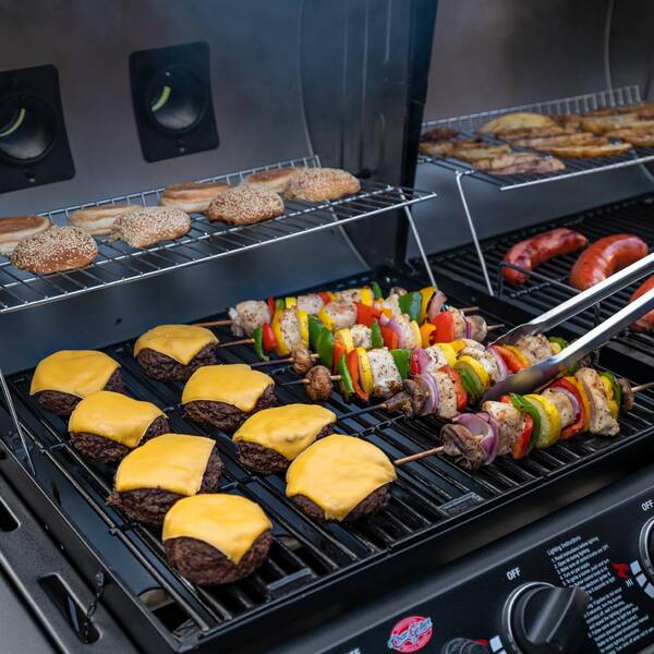 Double Play 1.260 sq.. in. 3-Burner Gas and Charcoal Grill in Black