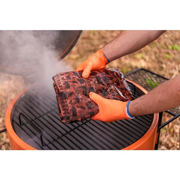 Bronco Pro Charcoal Drum Smoker and Grill in Orange with 366 sq. in. Cooking Space