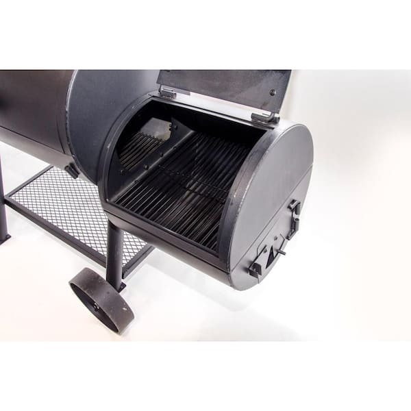 Longhorn Offset Smoker in Black with 1.060 sq. in. Cooking Space