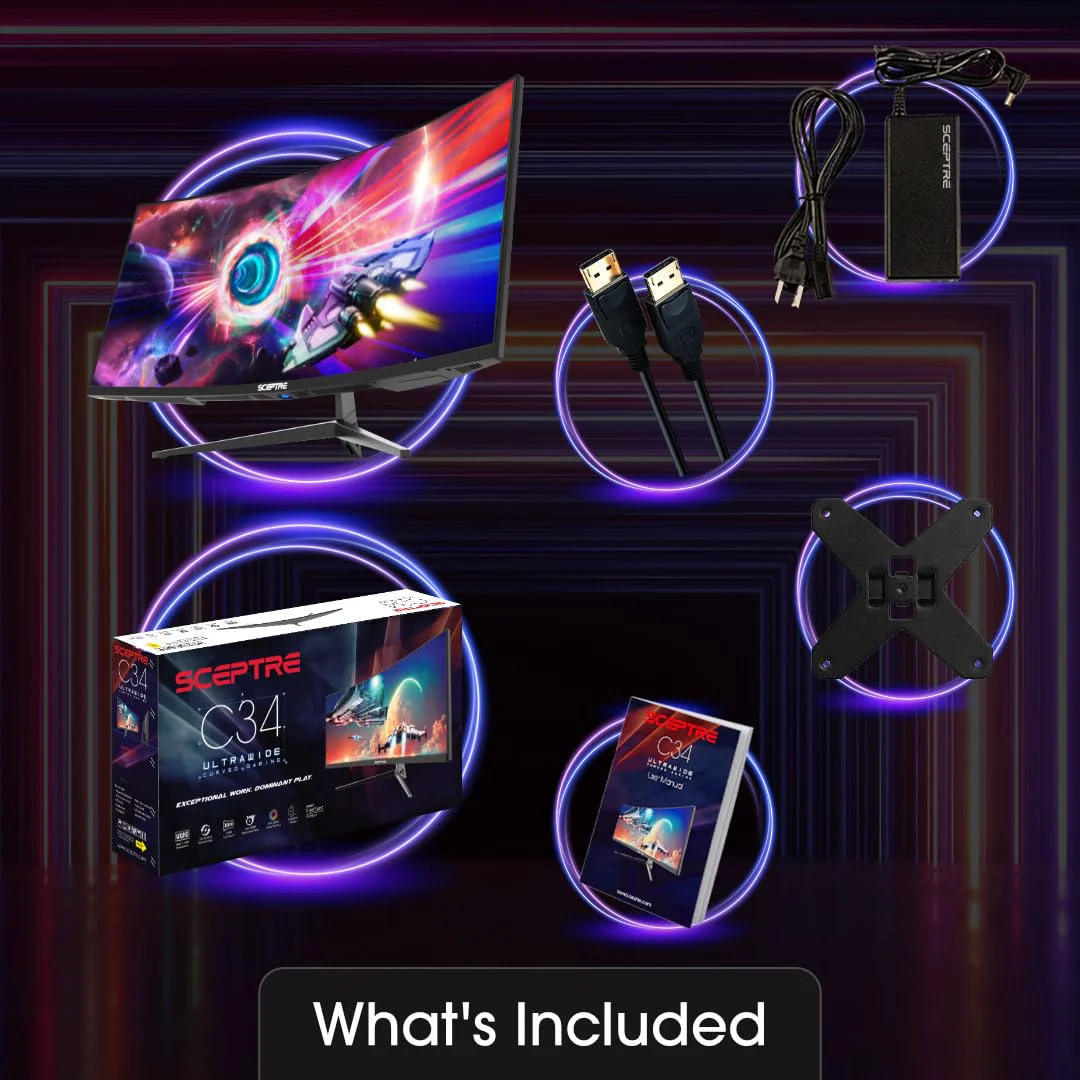 Sceptre 34 Inch 165Hz Curved Ultrawide WQHD Monitor