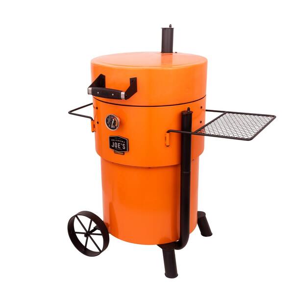 Bronco Pro Charcoal Drum Smoker and Grill in Orange with 366 sq. in. Cooking Space