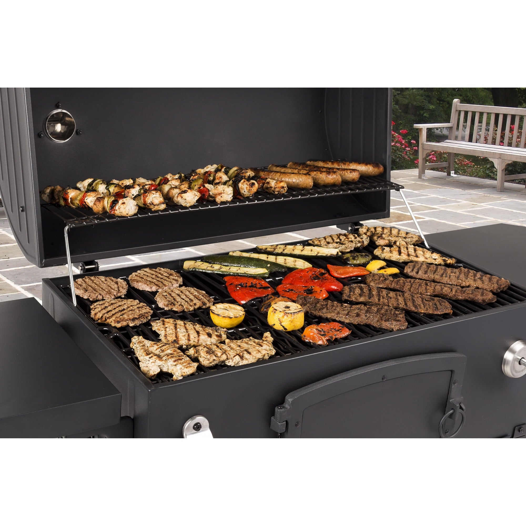 X-Large Heavy-Duty Charcoal Grill - 32 in. W- 816 sq.in. of Cooking Area Black