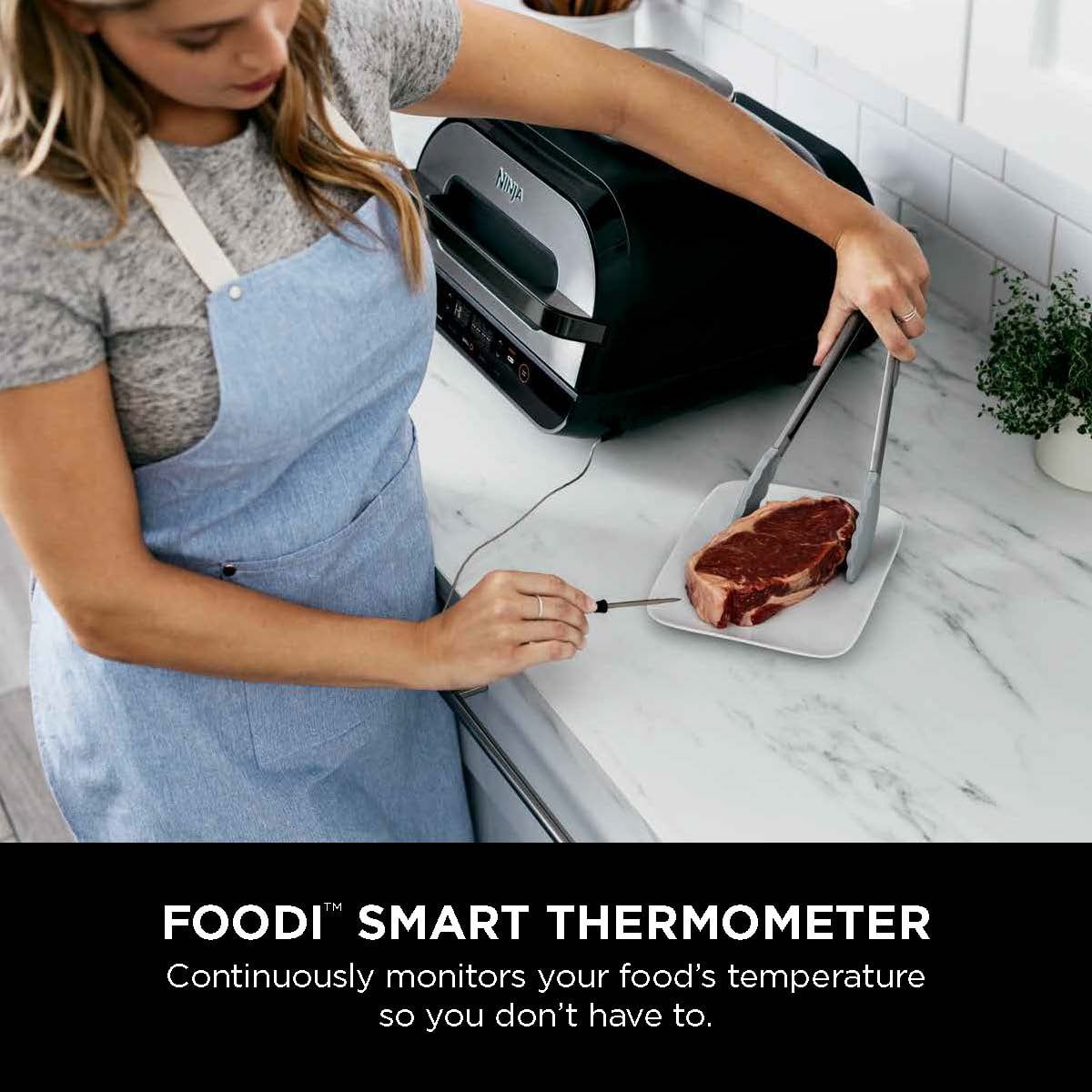 Foodi Smart XL 4-in-1 Indoor Grill with 4-Quart Air Fryer. Roast. Bake. and Smart Cook System. FG550