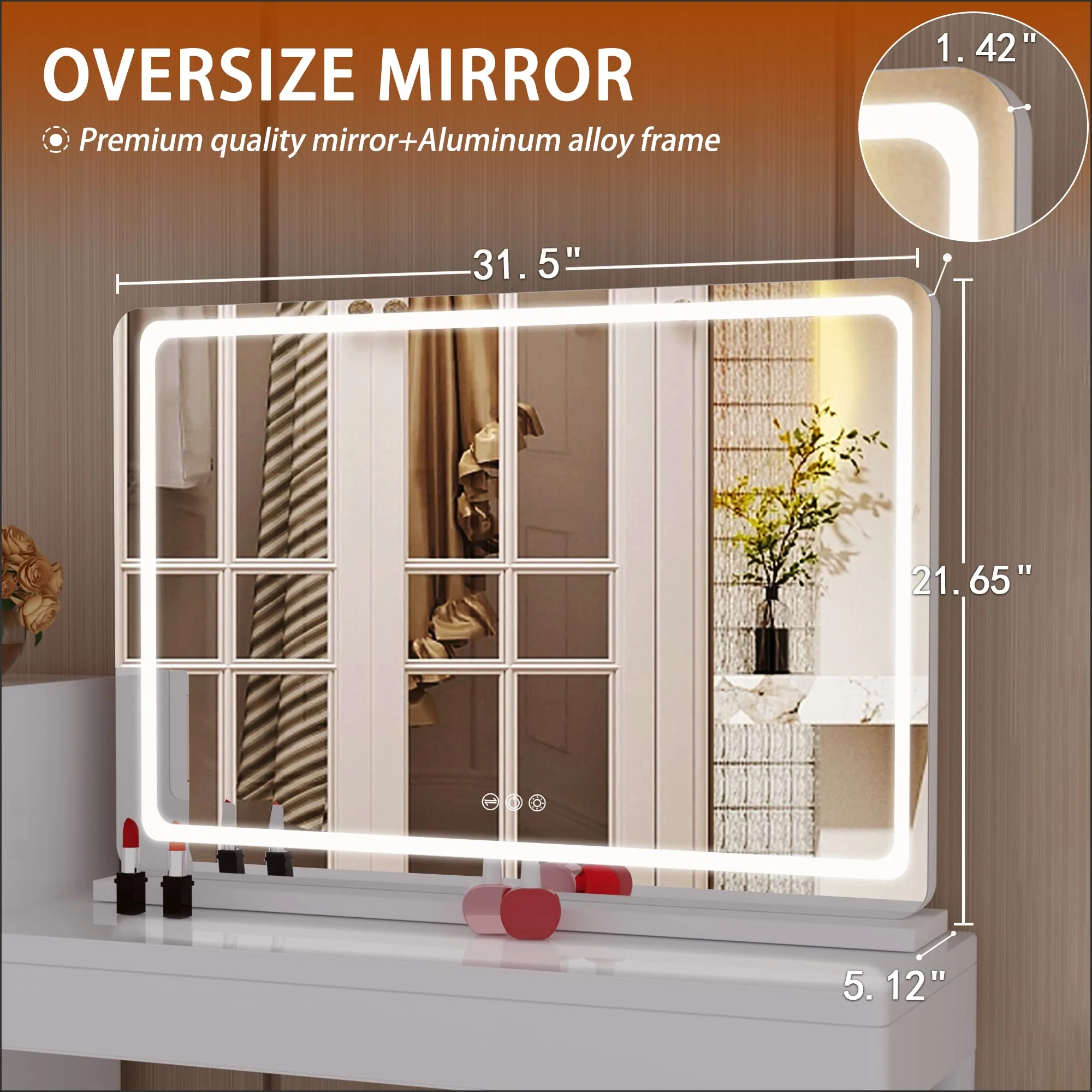 Hasipu 32 x 22 LED Vanity Mirror with Lights
