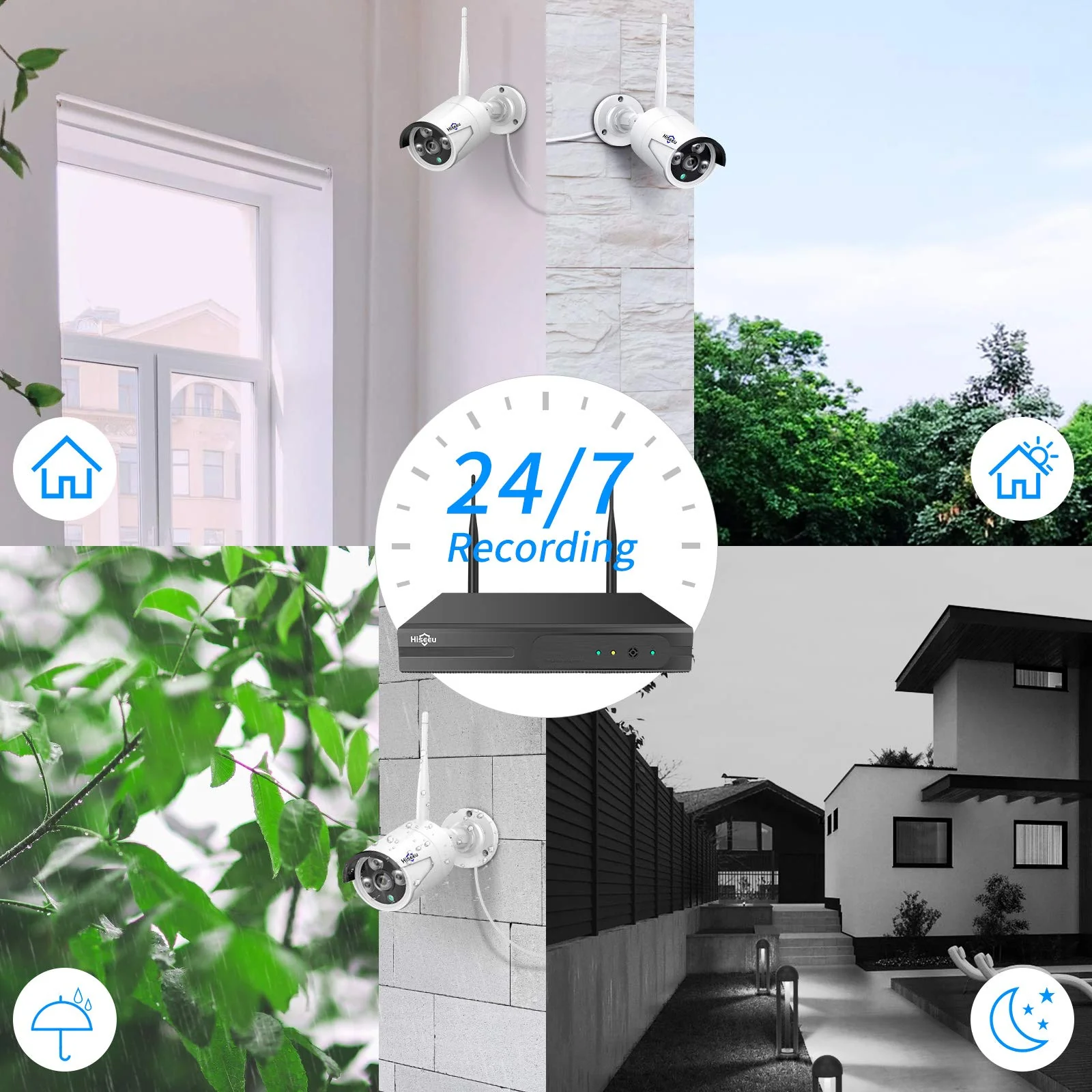 Hiseeu Wireless Security Camera System with 1TB Hard Drive
