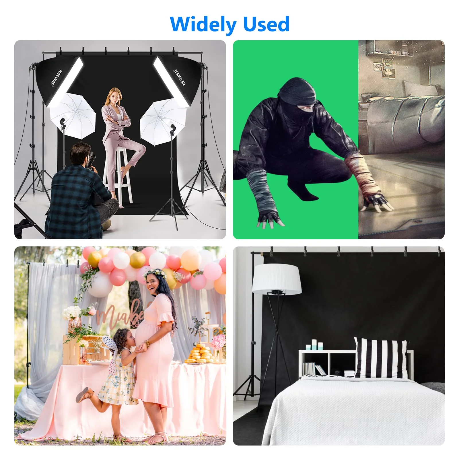 NEEWER Photography Lighting kit with Backdrops