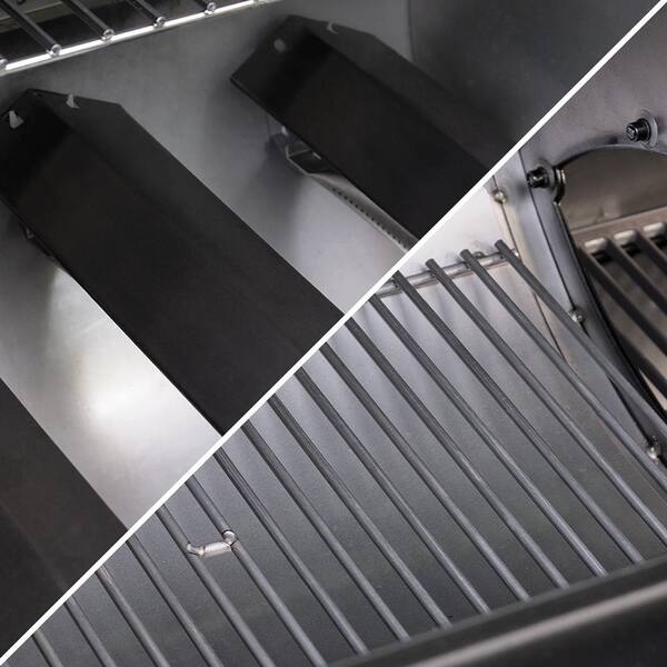 Texas Trio 4-Burner Dual Fuel Grill with Smoker in Black