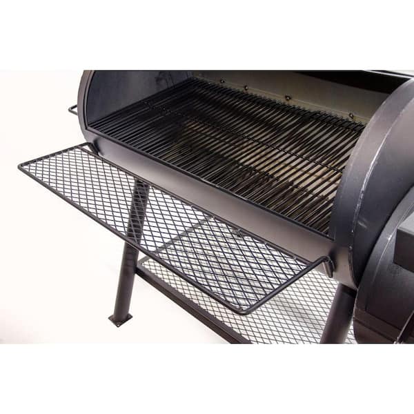 Longhorn Offset Smoker in Black with 1.060 sq. in. Cooking Space